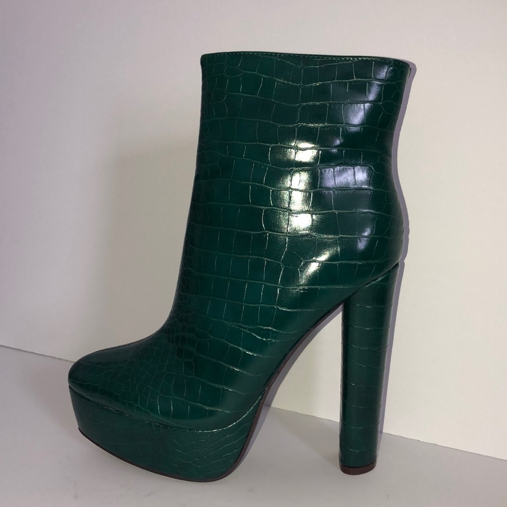 Green Croc Bootie